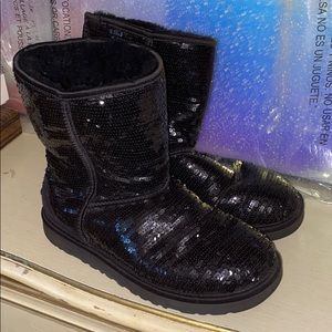Black sequin UGGs